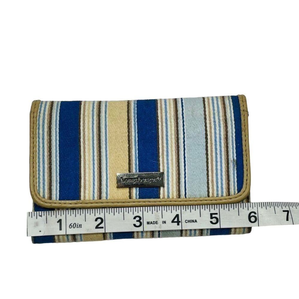 10/$25🦋 Longaberger Blue & Tan Striped Wallet - Picture 8 of 10